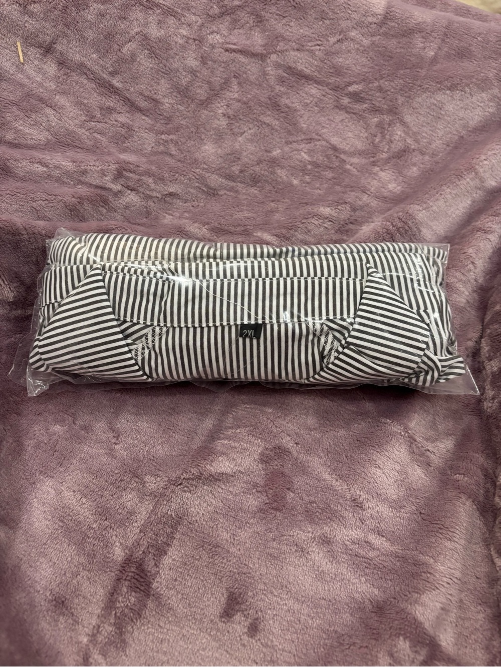 Striped Black & White Shirt w/ Smocked Cuffs